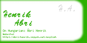 henrik abri business card