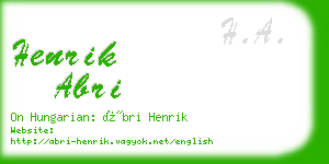 henrik abri business card